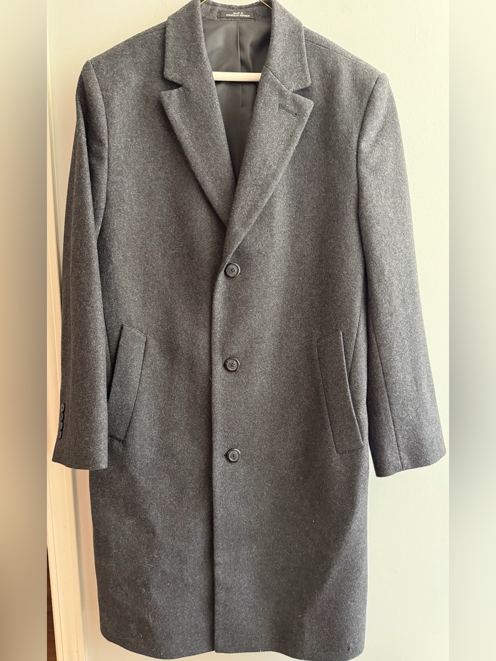 London Fog Men's Gray Wool blend Pea Coat
